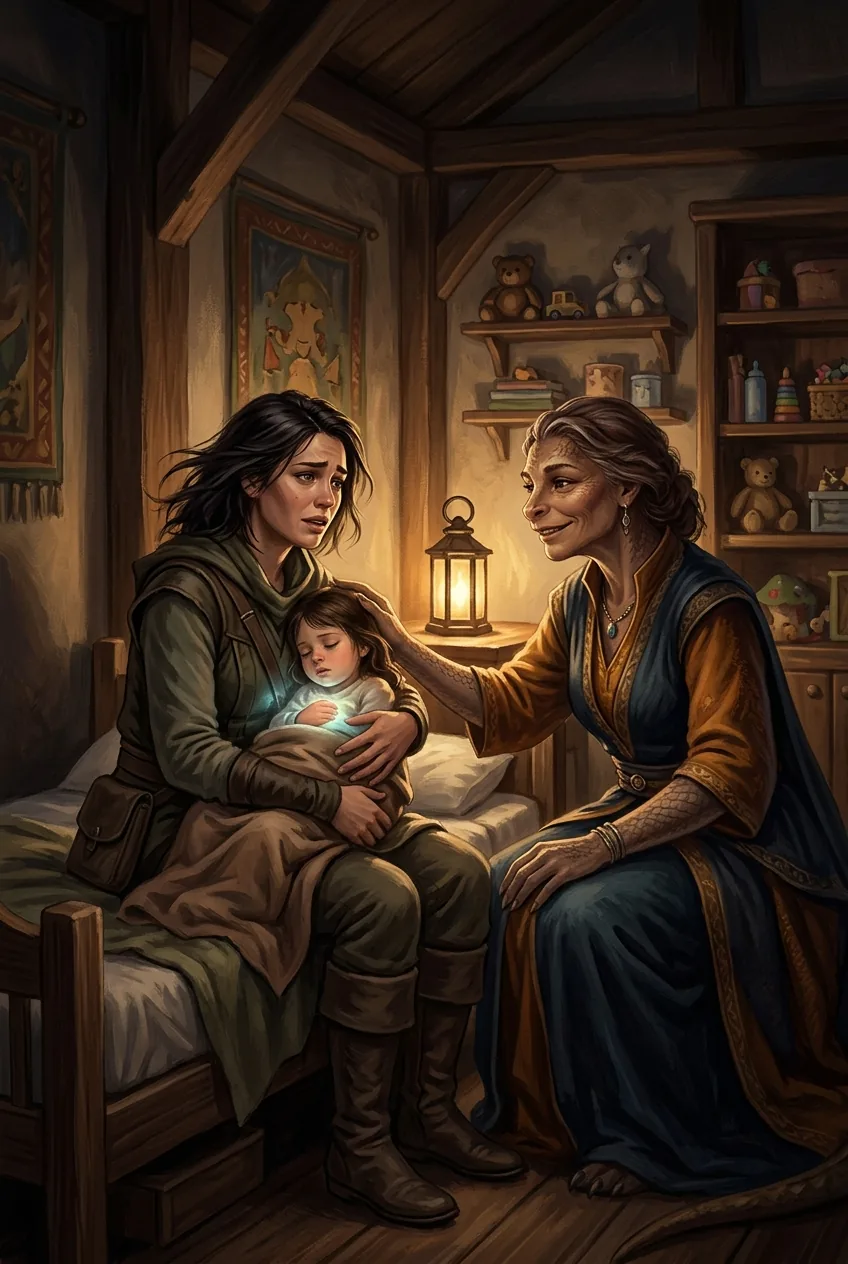 Illustration of A Mother's Return to the Dragon Realm in Deny Me, Dragon King