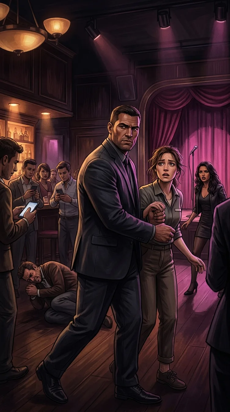 Illustration of Nightclub Abduction and Raven's Intervention in Mafia Daddy Reads My DMs