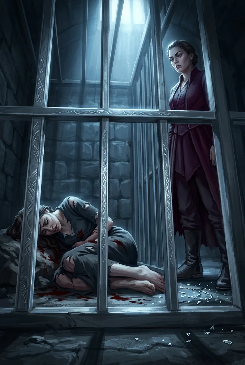 Illustration of Cruelty, Miscarriage, and the Silver Cage in Mistaken as His Mate: The Luna’s Regret