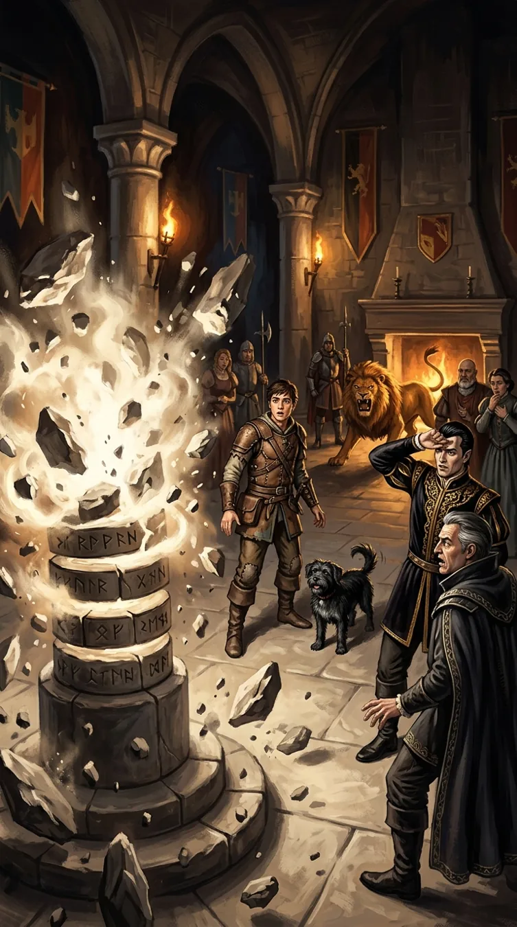Illustration of Arrival at Ashen City and Lordly Contempt in My Trash Pup Is Fenrir