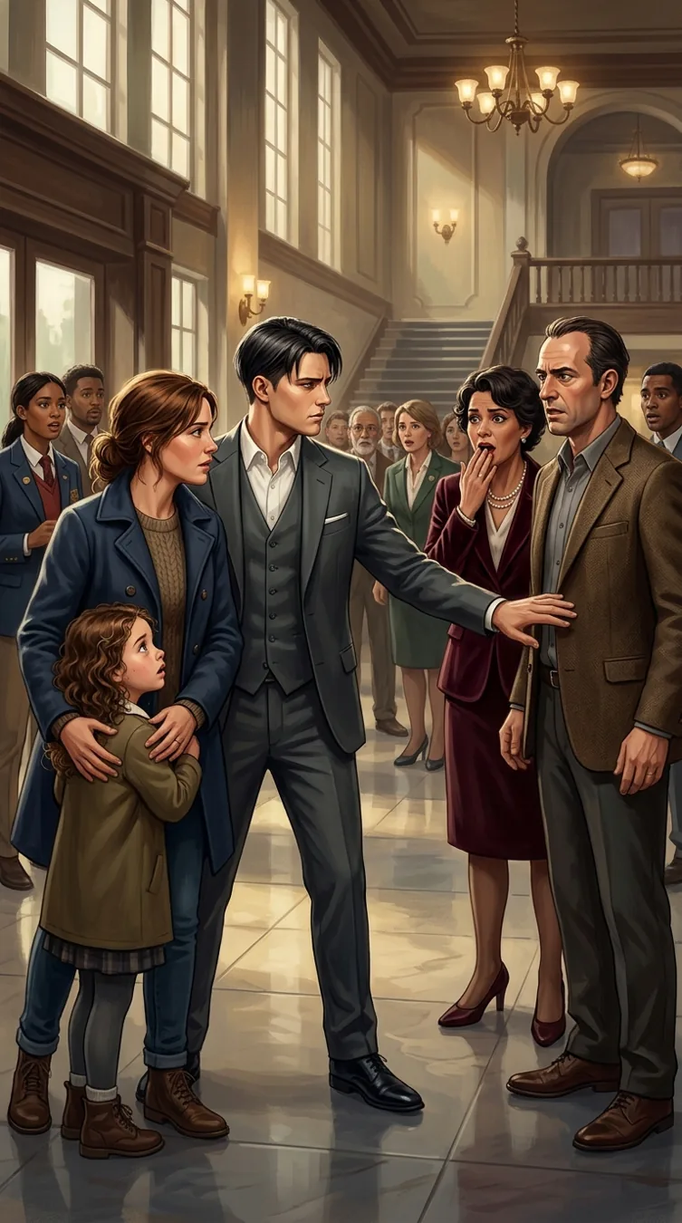 Illustration of Public Confrontation and Recognition in Runaway Single Mom, Safe in His Arms