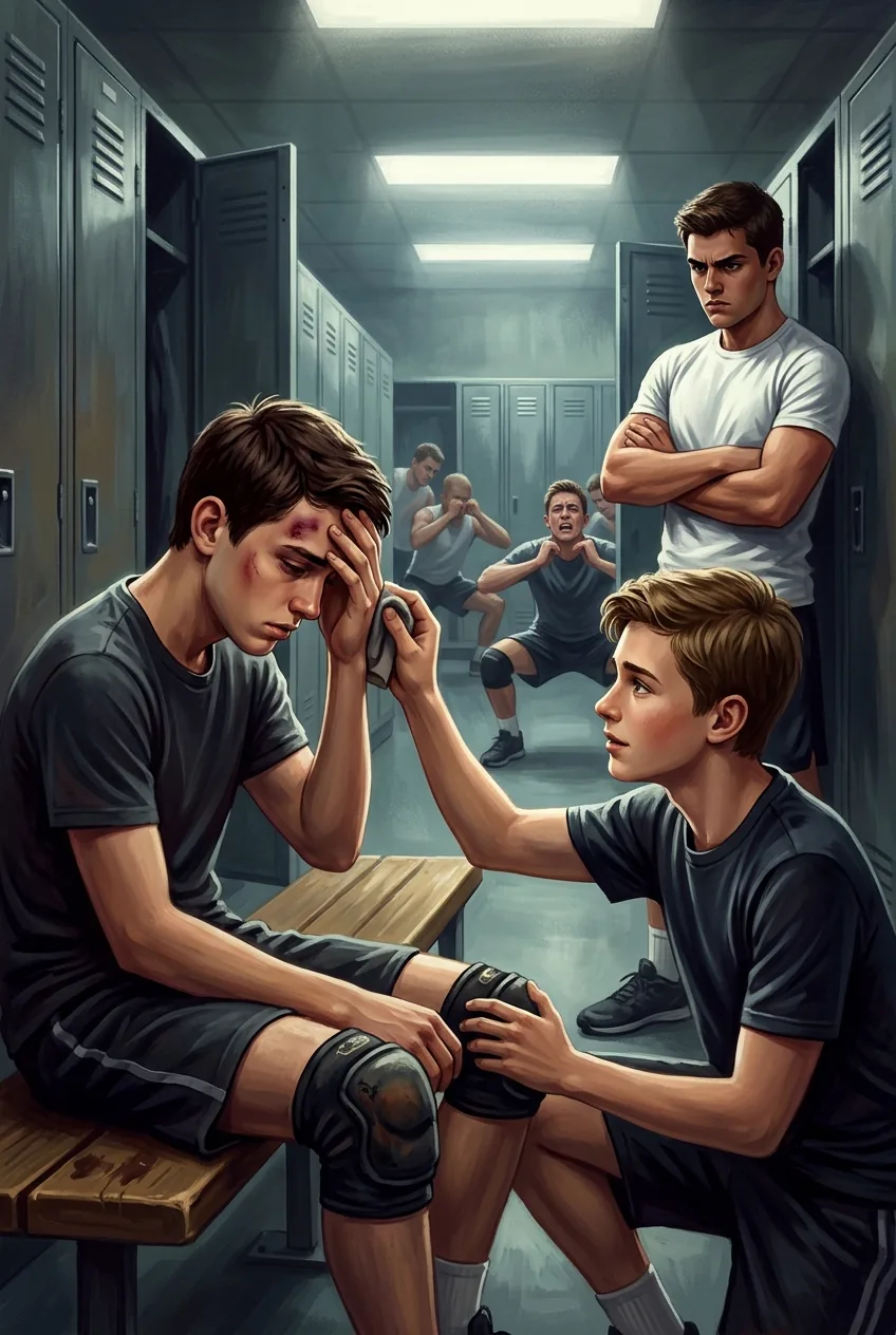 Illustration of Locker Room Clashes in Scoring on My Football Captain Stepbrother