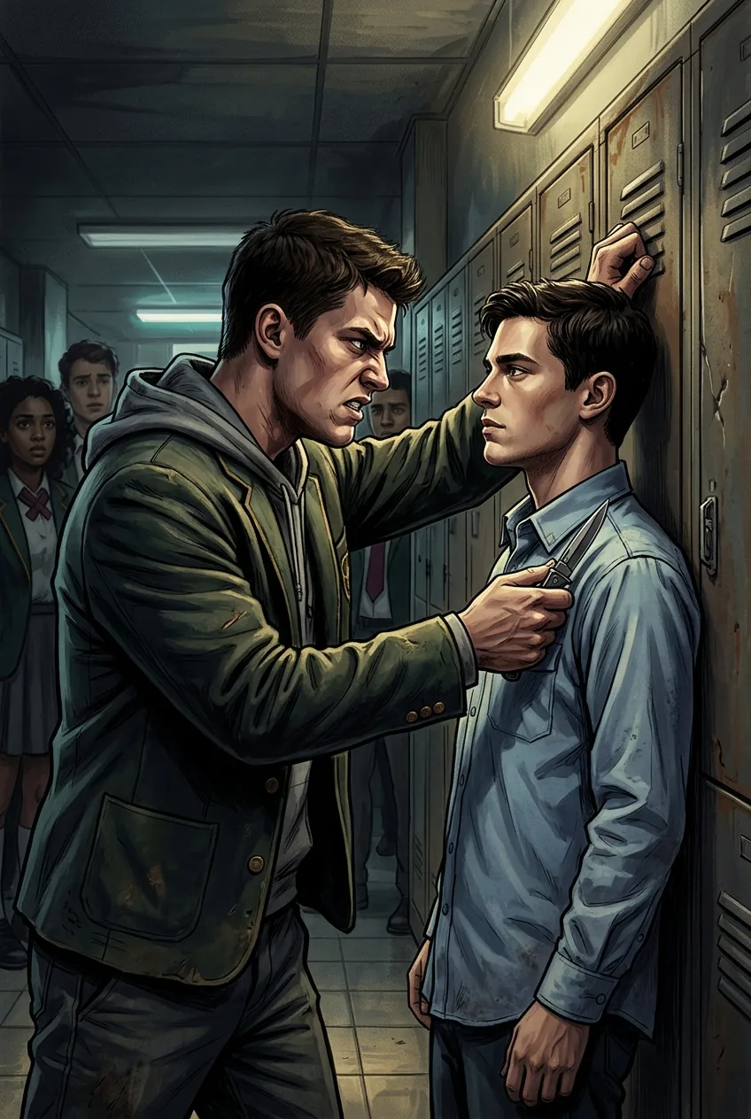Illustration of Forbidden Desires and Hostile Encounters in The School for Bad Boys: Bully in the Closet